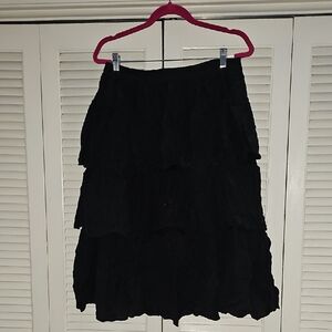 Elegant Black Tiered Skirt